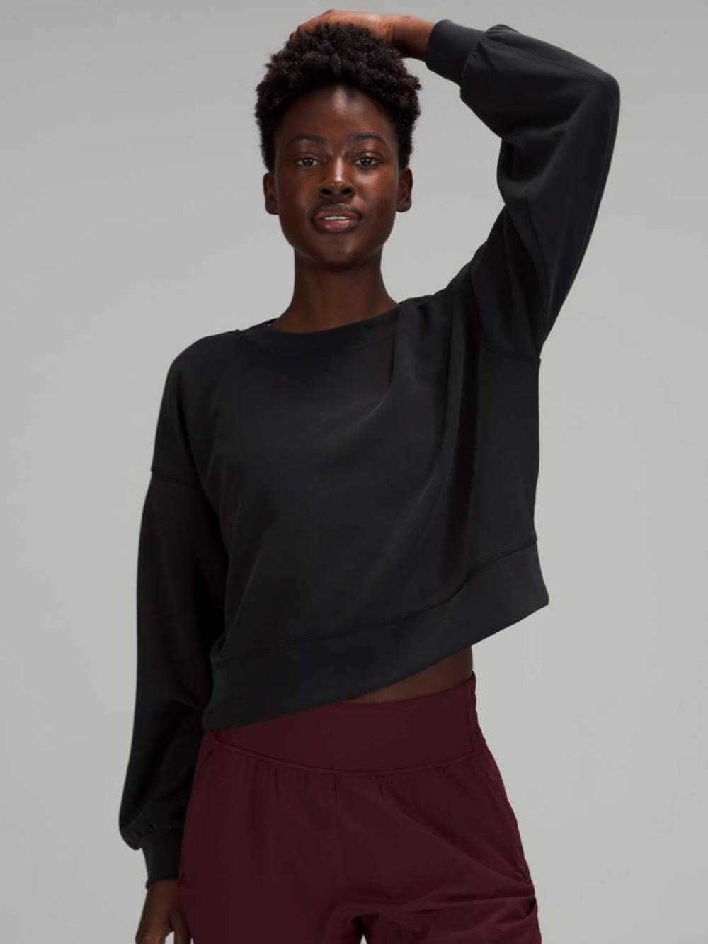 Lululemon Perfectly Oversized Cropped Crew *Softstreme Black 6